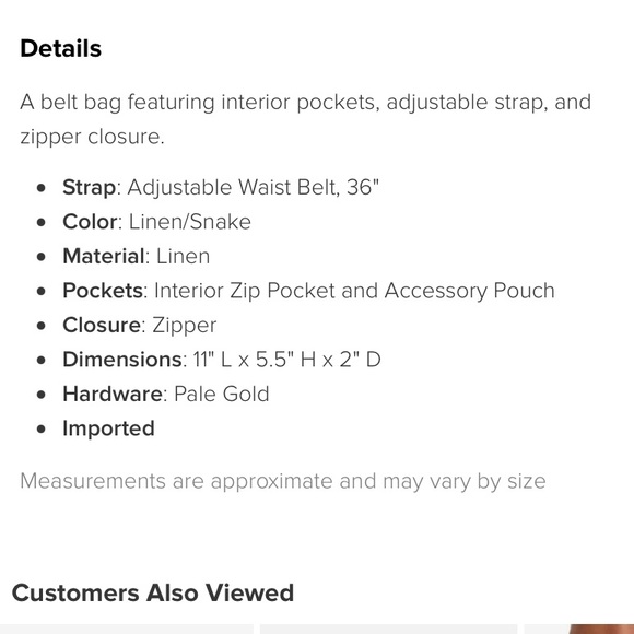 Light linen with faux snake leather belt chain bag - Picture 6 of 8